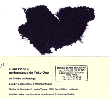 fragment from Yoko Ono's cut piece